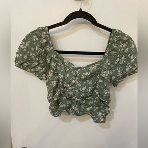 Floral Ruched Crop Top
